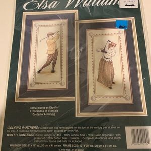 Elsa Williams Counted Cross Stitch Kit 14 Golfing Partners Golf 02104 New